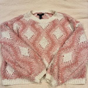 H&M Pink and White Knit Sweater